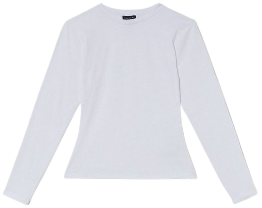 Long Sleeve Cotton Crew Neck T-shirt | Karen Millen