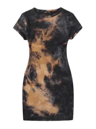 SHEIN Tie Dye Rib-knit Bodycon Dress | SHEIN USA