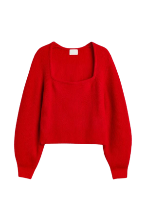 Rib-knit jumper - Red - Ladies | H&M US
