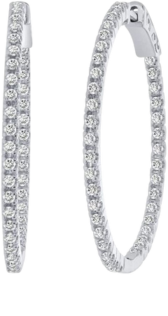 Amazon.com: La Joya21 Carat Lab Diamond Earring Hoops for Women | White Rhodium Plated 925 Sterling Silver Hoops | Beautiful Large Sterling Silver Hoop Earrings for Women | Ideal for Valentine's Day : Clothing, Shoes & Jewelry