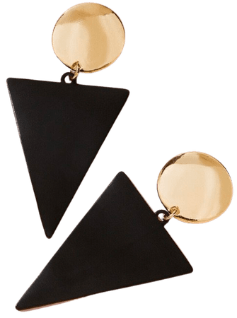 gold and black earrings