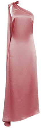 Reiss Pink Delphine One Shoulder Asymmetric Maxi Dress | REISS USA