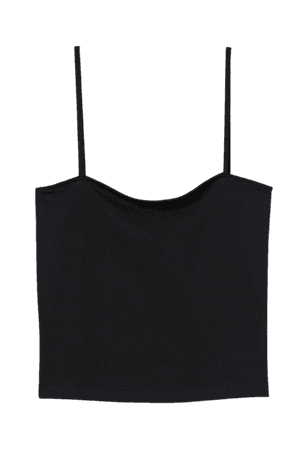 Cropped Jersey Camisole Top - Black - Ladies | H&M CA
