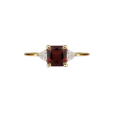 BETROTHAL. Garnet Gold Ring – REGALROSE