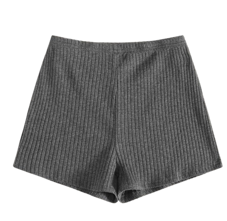 Elastic Waist Rib-knit Shorts | SHEIN USA