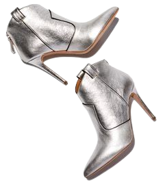 silver metallic booties