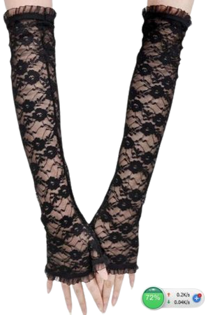 Black Long Lace Fingerless Gloves Burlesque Goth Fancy Dress Arm Warmer | eBay