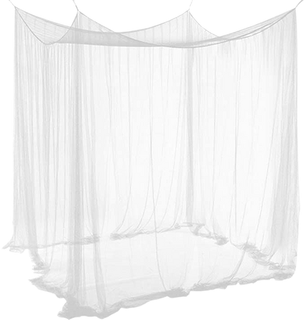 Mosquito Net Double Bed White Large 4 Corner Mosquito Netting/4 Poster Bed Canopy Decorative Princess Mesh Square Canopy Bedding for Wedding Room and Outdoor Camping 2.4H x 2.1L x 1.9W Meter: Amazon.co.uk: Baby