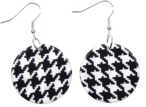 houndstooth circle earrings