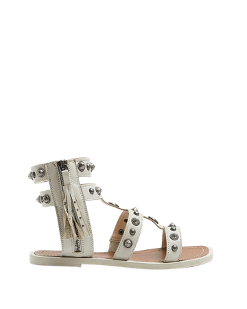 Cream wide fit studded gladiator sandals | River Island