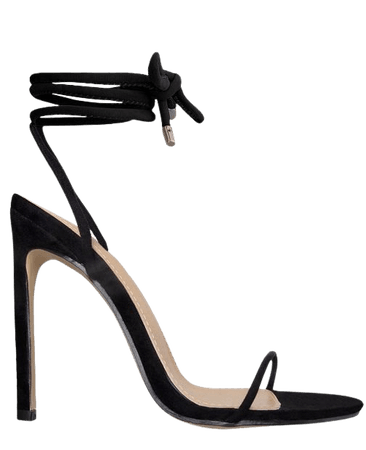 Simmi Shayla Black Suede Lace Up Stiletto Heels