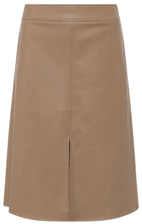 Etta Recycled Vegan Leather Skirt Camel– French Connection US