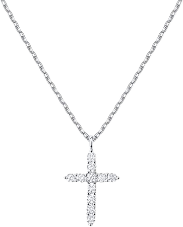 Amazon.com: PAVOI 14K White Gold Plated Faith Necklace for Women | Faith Pendant | White Gold Necklaces for Women : Clothing, Shoes & Jewelry