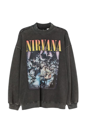 H&M+ Oversized sweatshirt - Dark grey/Nirvana - Ladies | H&M SG