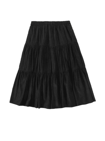 Solid Ruffle Hem Skirt | SHEIN USA
