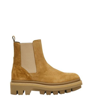 ALLSAINTS US: Womens Bea Suede Boots (caramel_brown)
