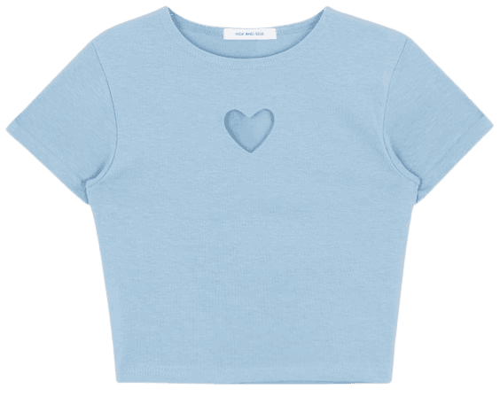 pastel blue heart shirt