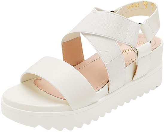 Amazon.com | DREAM PAIRS Women?s White Open Toe Ankle Strap Platform Wedge Sandals Size 5.5 M US Charlie-5 | Platforms & Wedges