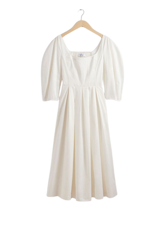 Pleated Midi Dress - White - Midi dresses - & Other Stories US