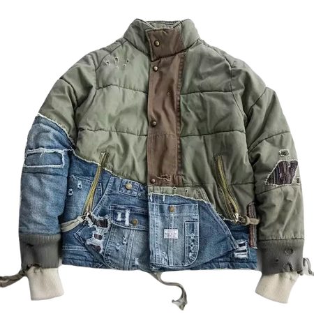 Upcycled Denim Patchwork Jacket Style Etsy