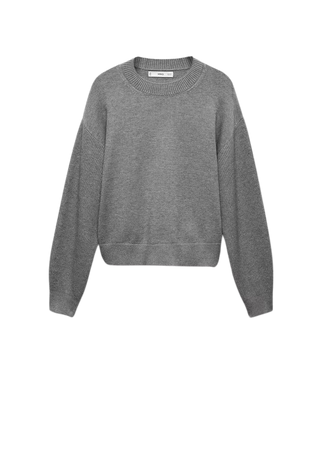 Round-neck knitted sweater - Women | Mango USA