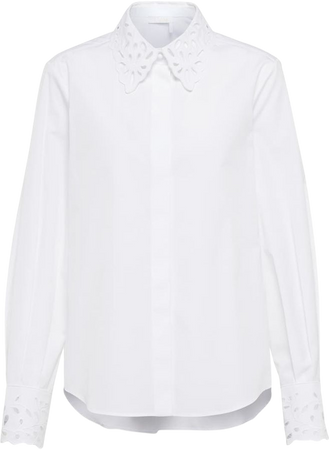 Chloé - Broderie anglaise cotton shirt | Mytheresa