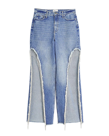 Blue high waisted wide leg jeans | River Island