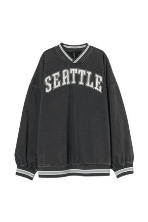 Oversized Sweatshirt - Dark gray/Seattle - Ladies | H&M US