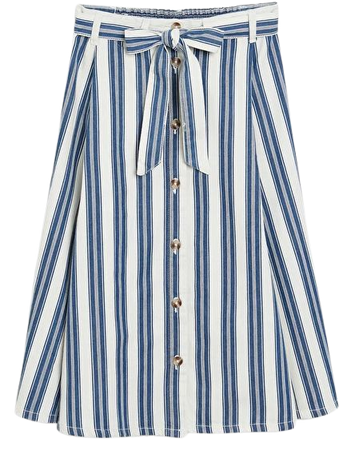 Denim midi skirt - Blue stripes - Skirts - Monki BE