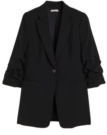 Gathered-sleeve Jacket - Black - Ladies | H&M US