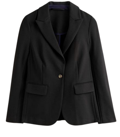 Tailored Stretch Jersey Blazer - Black | Boden US