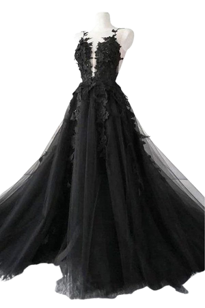 black ball gown