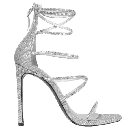 silver heels strap sandals