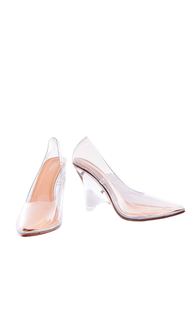 Nude Clear Point Toe Abstract High Heeled Wedges | PrettyLittleThing USA