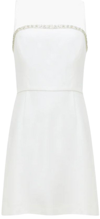 Whisper Embellished Neck Dress Summer White | French Connection US