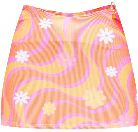 Multi Printed Ring Tie Waist Mirco Mini Skirt | PrettyLittleThing USA