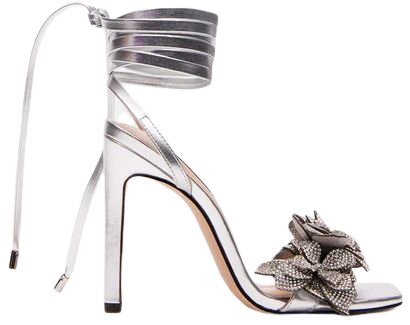 ULTIMA Silver Square Toe Lace-Up Heel | Women's Heels – Steve Madden