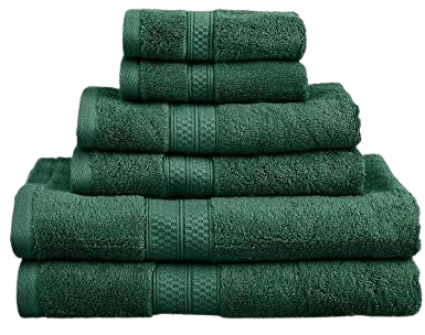Superior Rayon from Bamboo and Cotton Bathroom Towels, Velvety Soft and Super Absorbent, Hotel & Spa Quality 6 Piece Towel Set with 2 Bath Towels, 2 Hand Towels, and 2 Washcloths - Hunter Green: Home & Kitchen