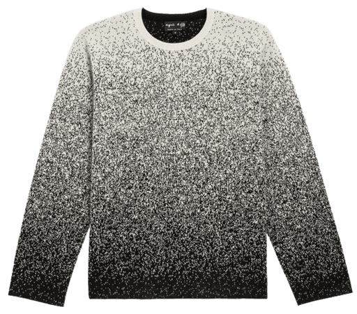 black and white snow effect jacquard Job sweater