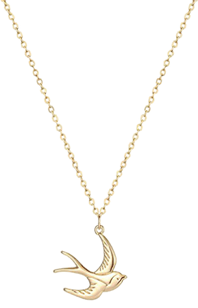 Amazon.com: Tiny Gold Sparrow Necklace, Flying Bird Necklace, Flying Swallow Necklace, 14k Gold Bird Nekclace Animal Jewelry: Clothing