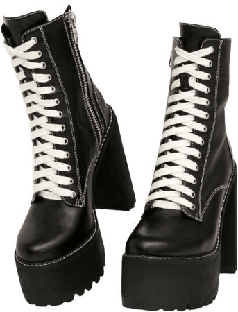 platform combat boots (black)