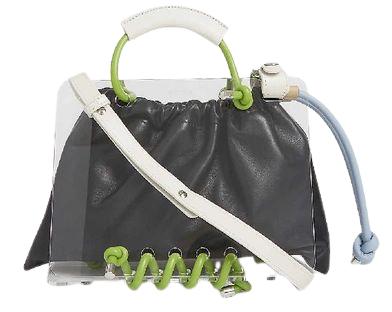 Scotria Panorama Plexiglass And Leather Tote In Black & Lime | ModeSens