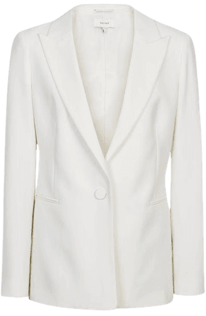 Devon White Single Breasted Wool Blend Blazer – REISS