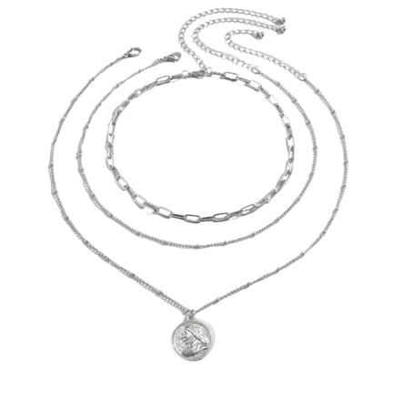 silver layer necklace