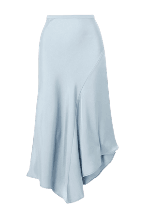 Blue Bailey asymmetric silk-satin midi skirt | Anine Bing | NET-A-PORTER
