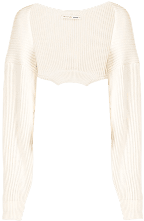 Shop Alexander Wang cropped crew neck shrug with Express Delivery - FARFETCH