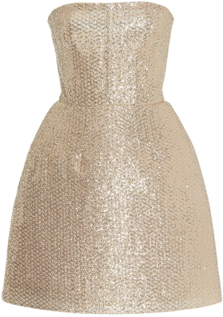 Sequined Strapless Mini Dress By Monique Lhuillier | Moda Operandi