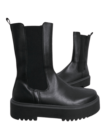 ASOS DESIGN Alana chunky chelsea boots in black | ASOS
