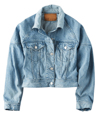 AE Pleated Cropped Trucker Jacket