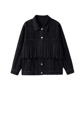 Fringed denim jacket - Women | Mango USA